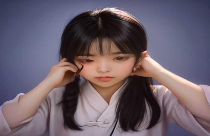 专业摄影棚内模特在镜头前呈现大尺度套图拍摄现场，暖橙侧光打在侧脸轮廓上，背景黑色无缝纸，画面电影质感浓郁，体现高端商业摄影的专业氛围